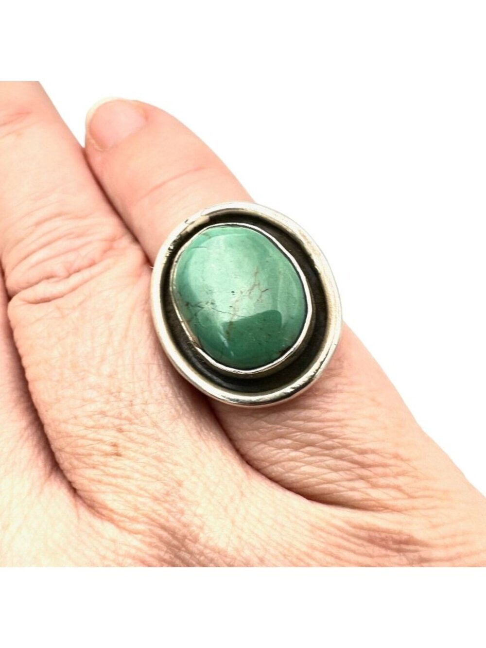 Vintage Native American Womens Mens Ring Sterling Silver Turquoise Size 6